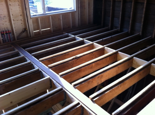Bottom of joists are level