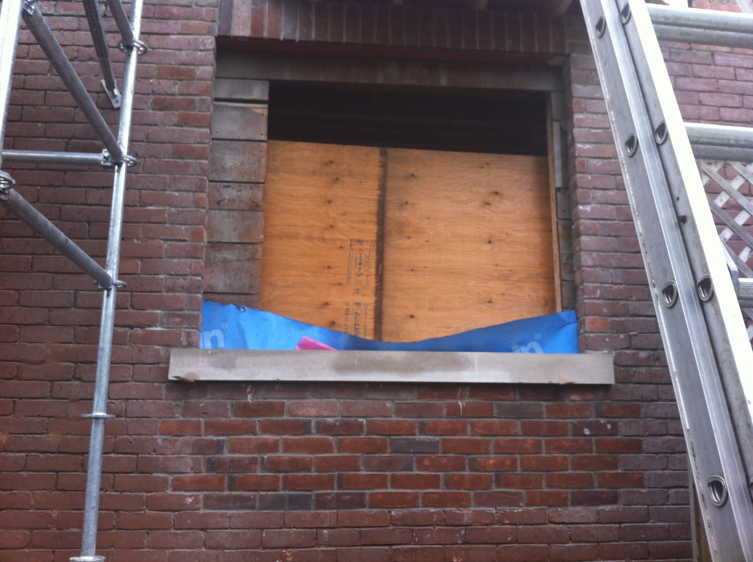 Front window re-bricked