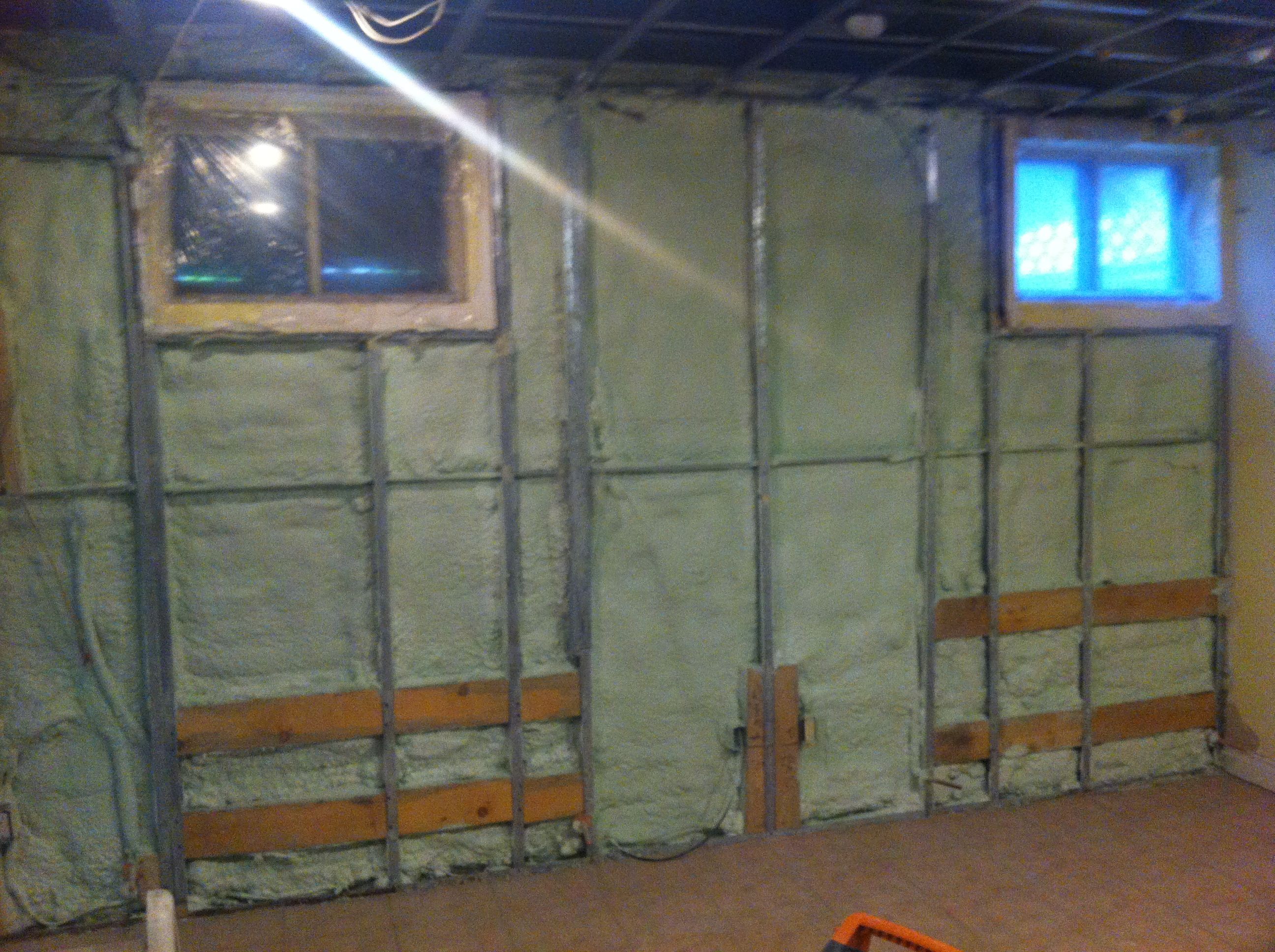 Basement spray foam