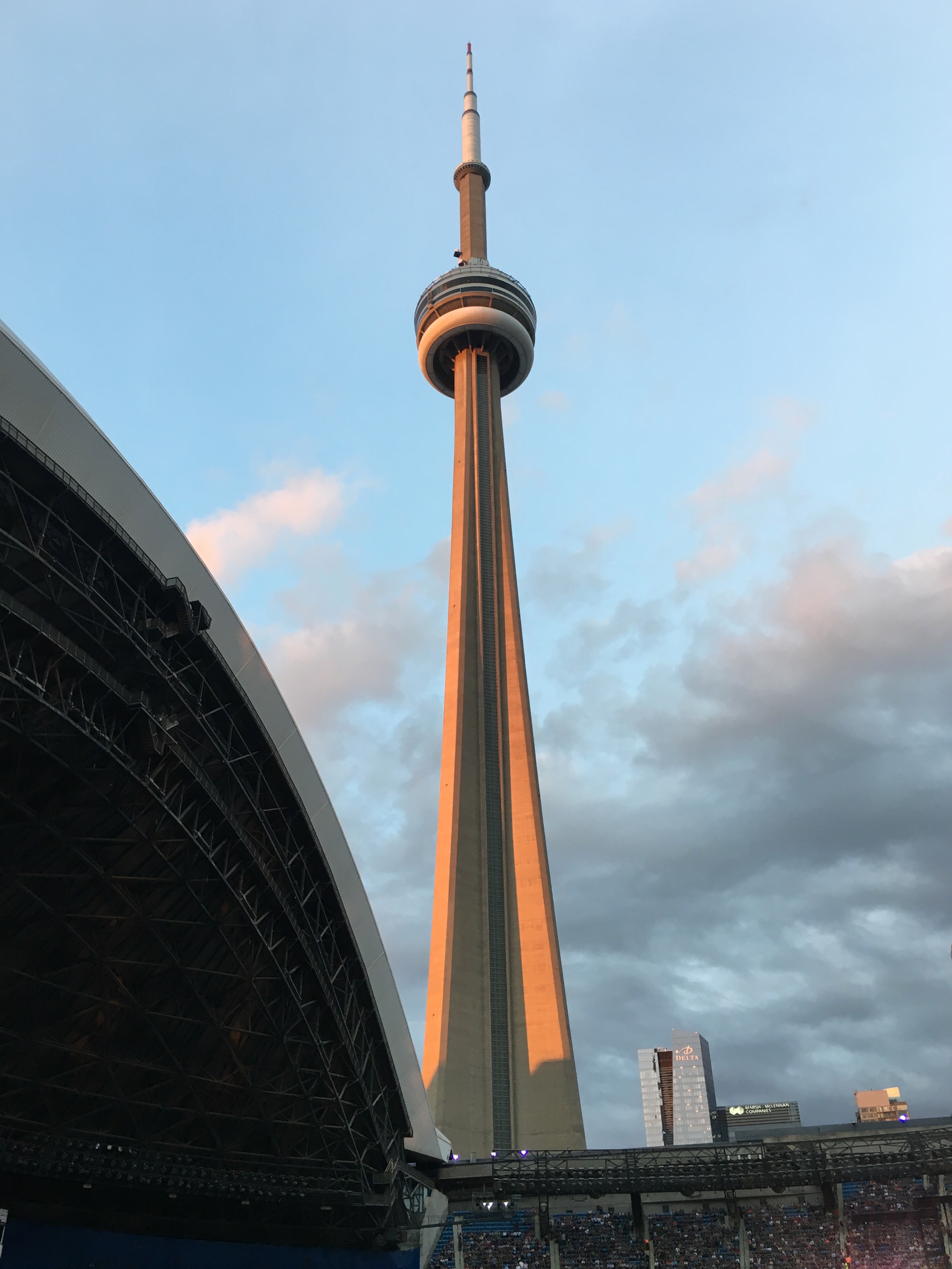 The CN Tower at dusk