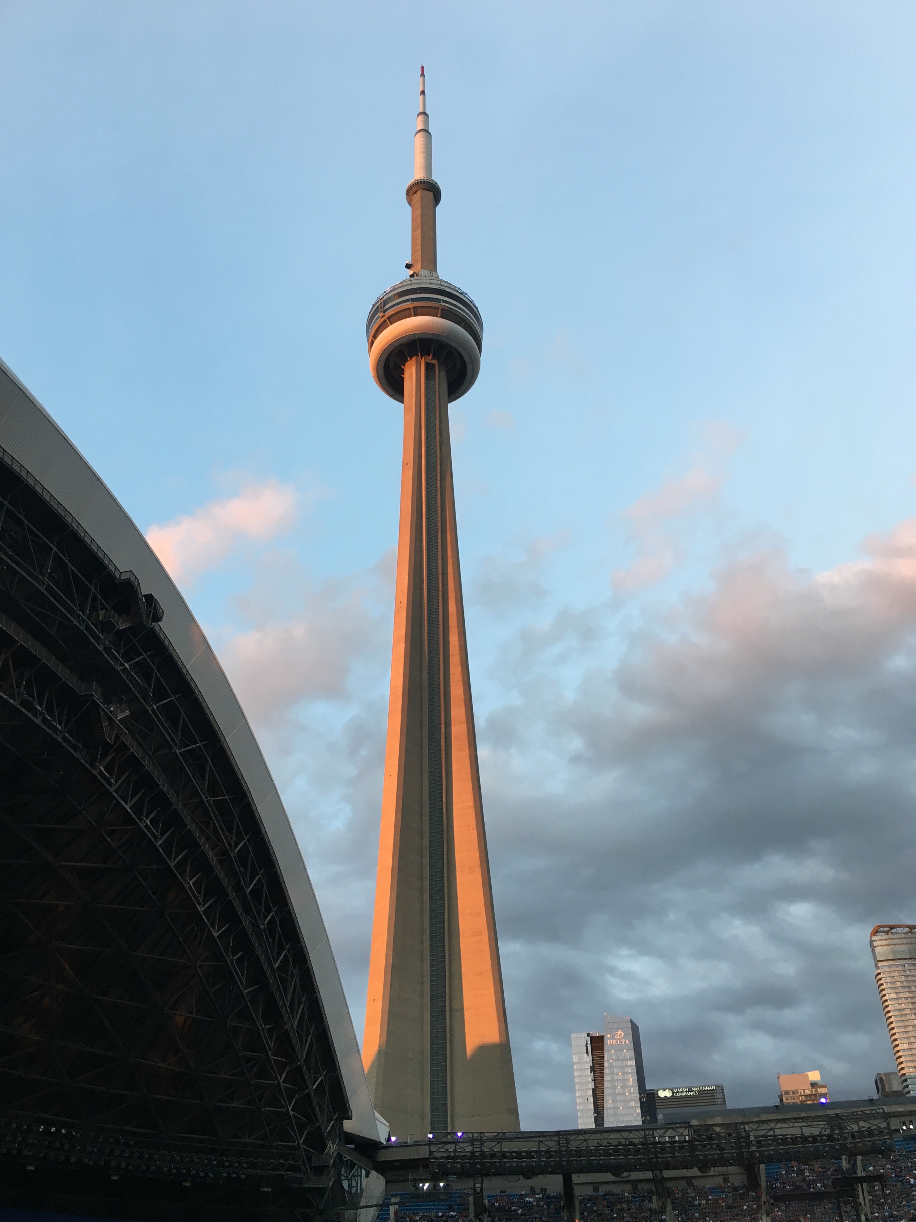 The CN Tower at dusk